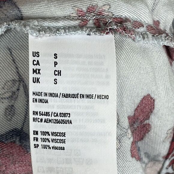 American Eagle Outfitters Floral Dress Lt Blue Red Size Small - Picture 9 of 10